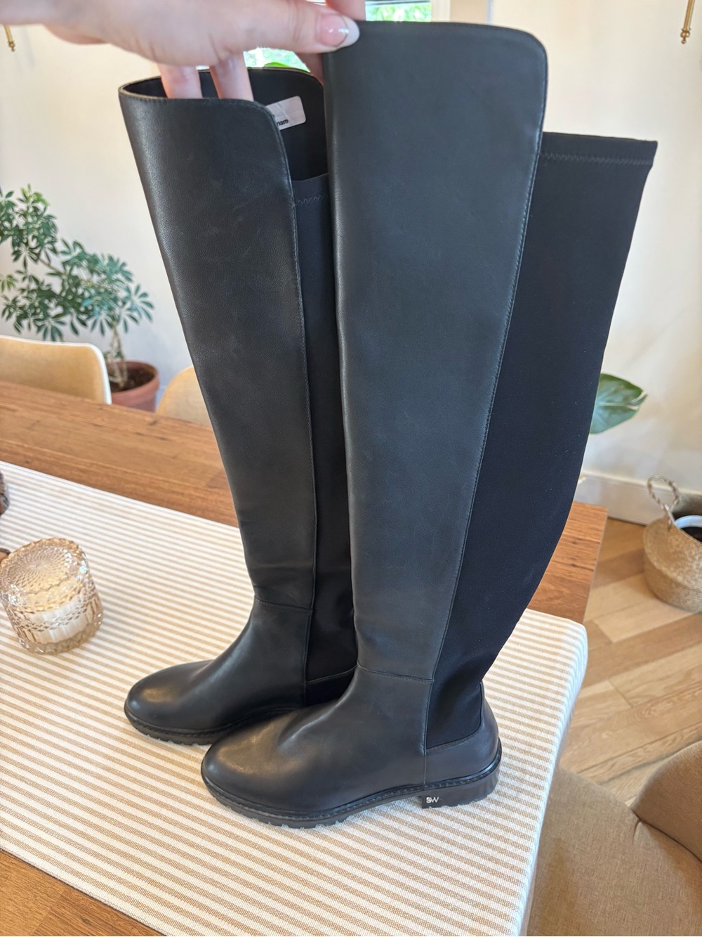 STUART WEITZMAN *Mismatched sizing Black Knee-High Leather Boots